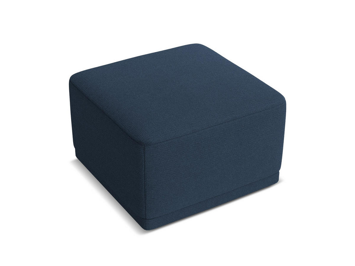 POUF Chenille Stoff Blau - Blau/Schwarz, Kunststoff/Textil (65/40/65cm) - Makamii