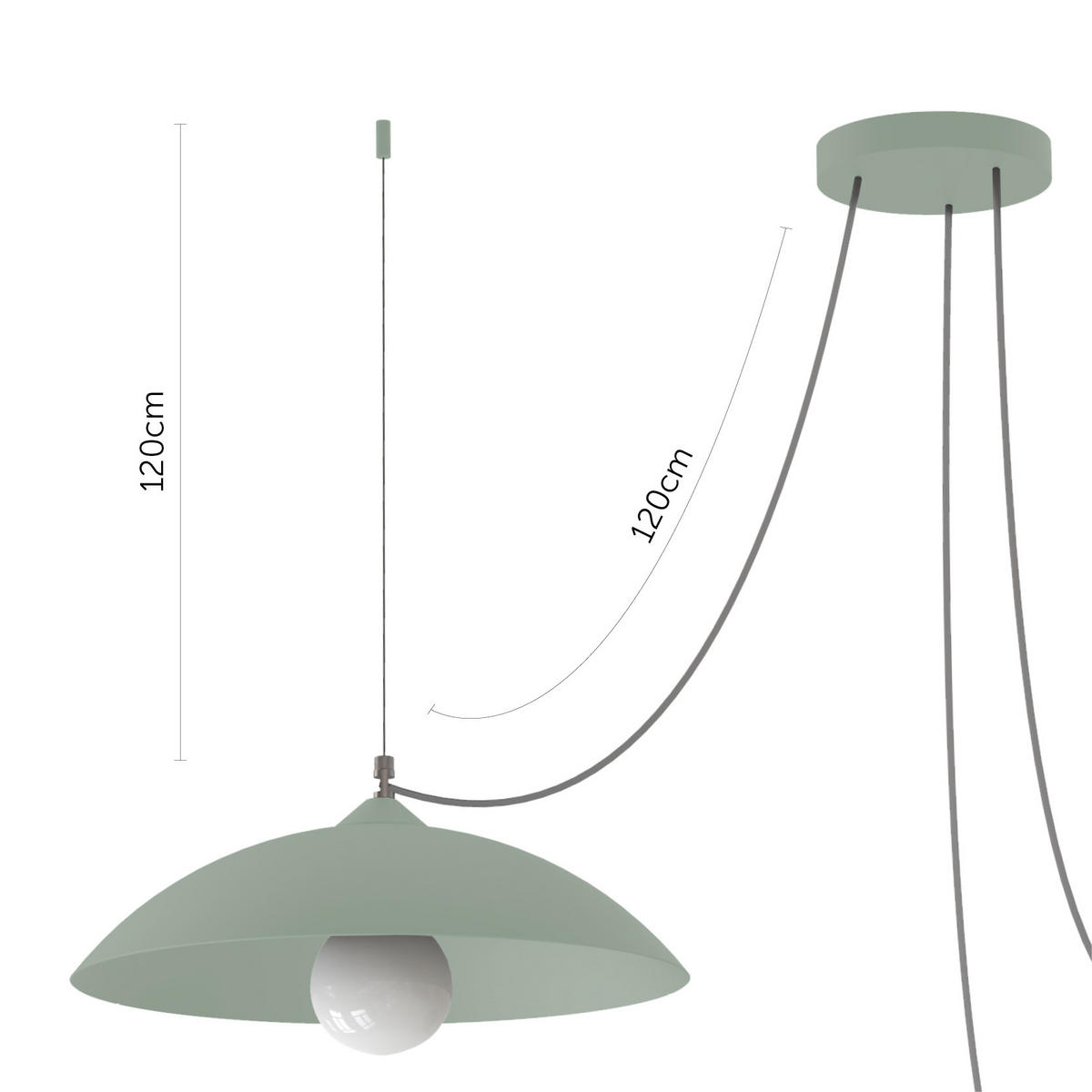 HÄNGELEUCHTE Dream X3 - Grün, Metall (40/40/9cm) - Lumicom