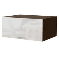 AUFSATZSCHRANK Essen W6B/80 Weiß Hochglanz / Lava Matt 80 / 59 / 36cm - Dunkelgrau/Weiß Hochglanz, Holz/Holzwerkstoff (80/36/59cm) - Feldmann-Wohnen