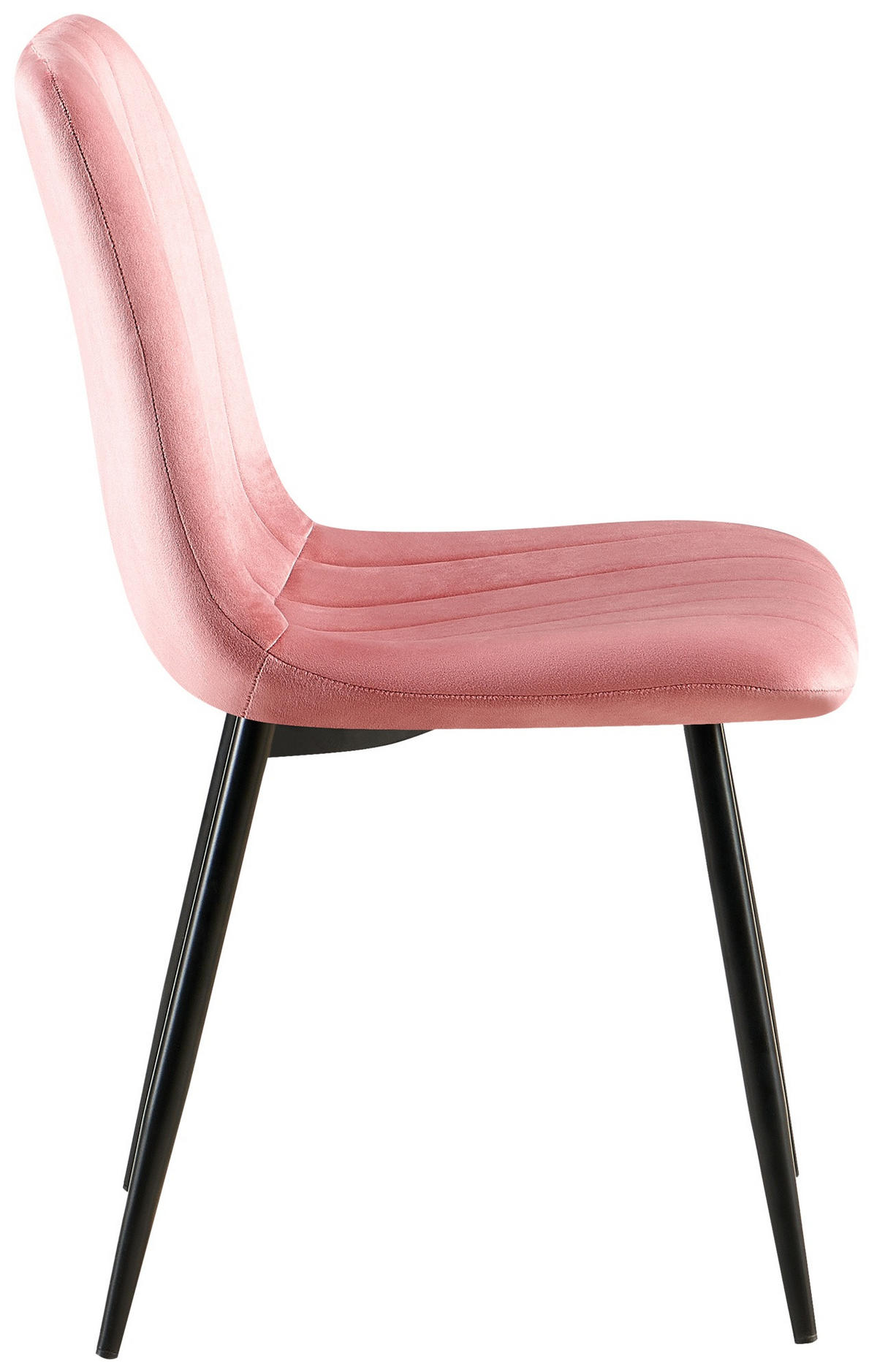 STUHL 4er Set Samt Pink - Pink/Schwarz, Textil/Metall (45/88/53cm) - CLP