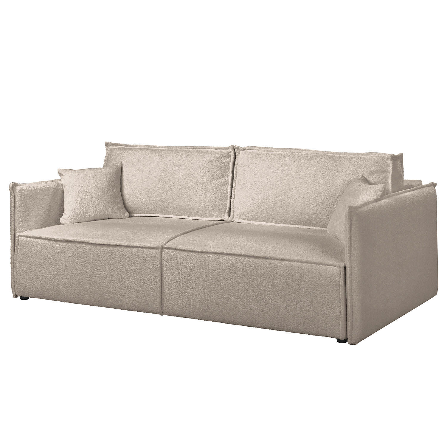 SCHLAFSOFA - Taupe/Schwarz, Kunststoff/Textil (221/70/105cm) - home24