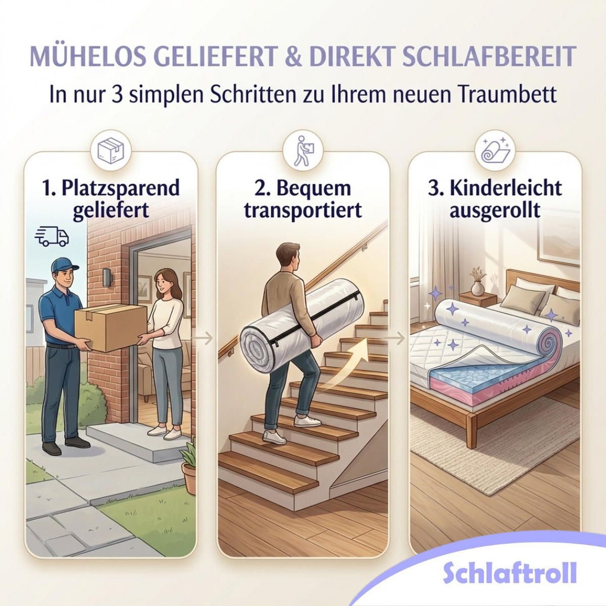 GEL KALTSCHAUM MATRATZE 90x200 cm 22 cm hoch 7 Zonen Wendematratze H2 H3 Lyocell Bezug ergonomisch druckentlastend atmungsaktiv - Weiß, Textil (90/200cm) - Schlaftroll