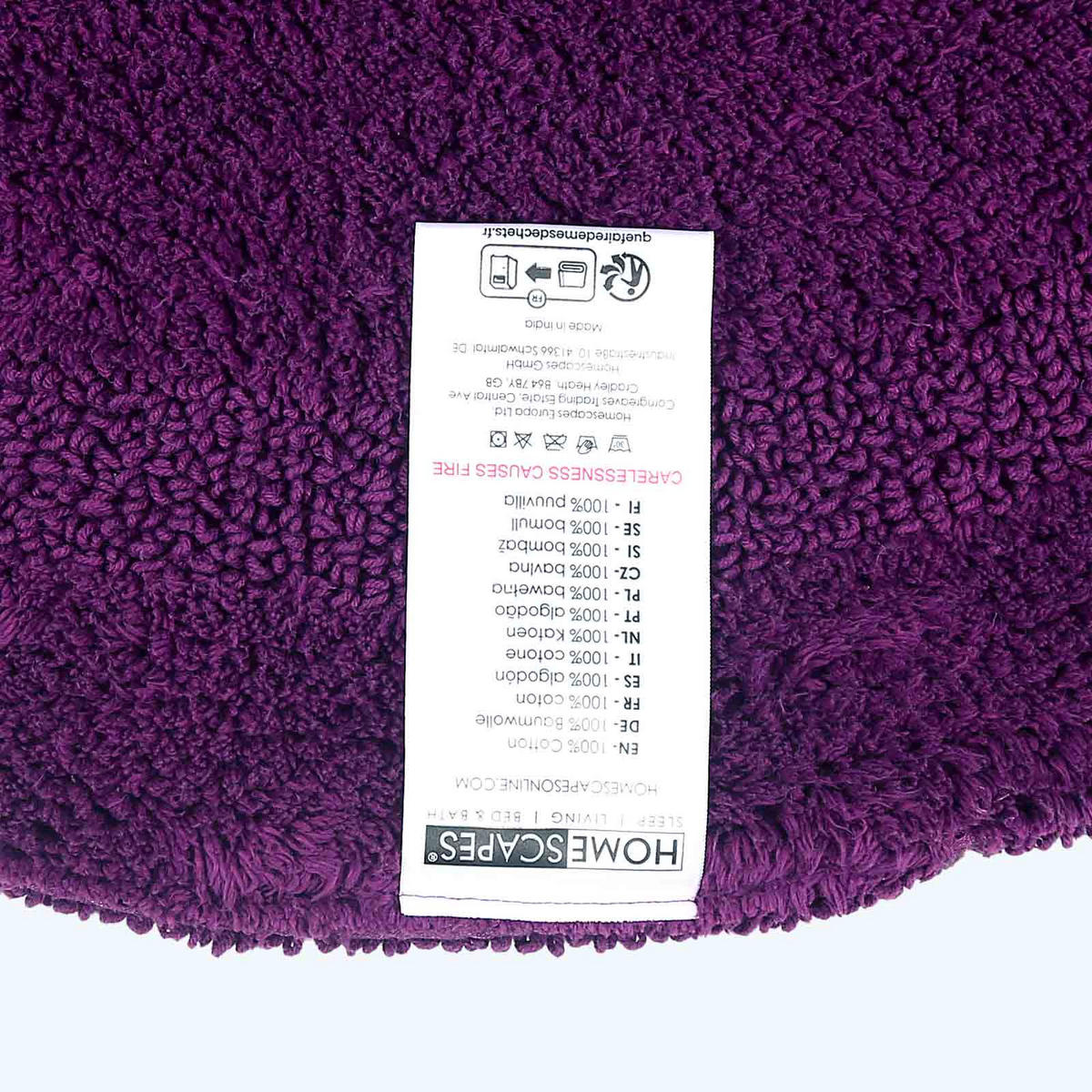 BADEMATTE 80 cm rund, 100% Baumwolle, wendbar - Lila, Textil (80/80cm) - Homescapes