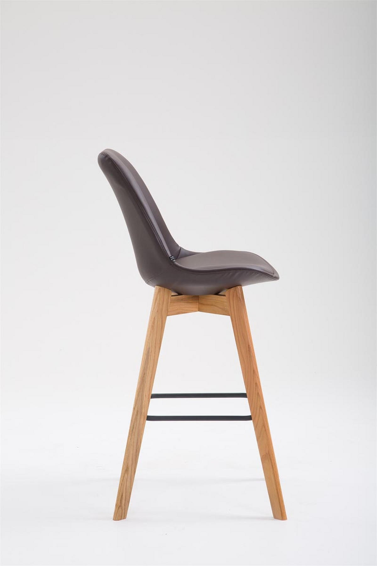 BARHOCKER Medoc, Gestell Natura, Kunstleder Braun - Braun/Naturfarben, Holz/Kunststoff (48/100/56cm) - TPFLiving