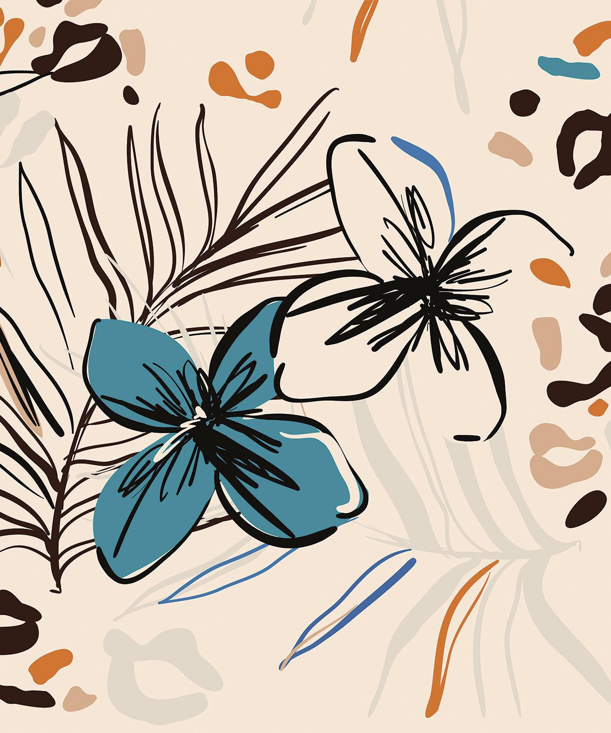 FOTOTAPETE Blumenmuster 270 x 225 cm - Multicolor, Papier (270/225cm) - Sanders & Sanders