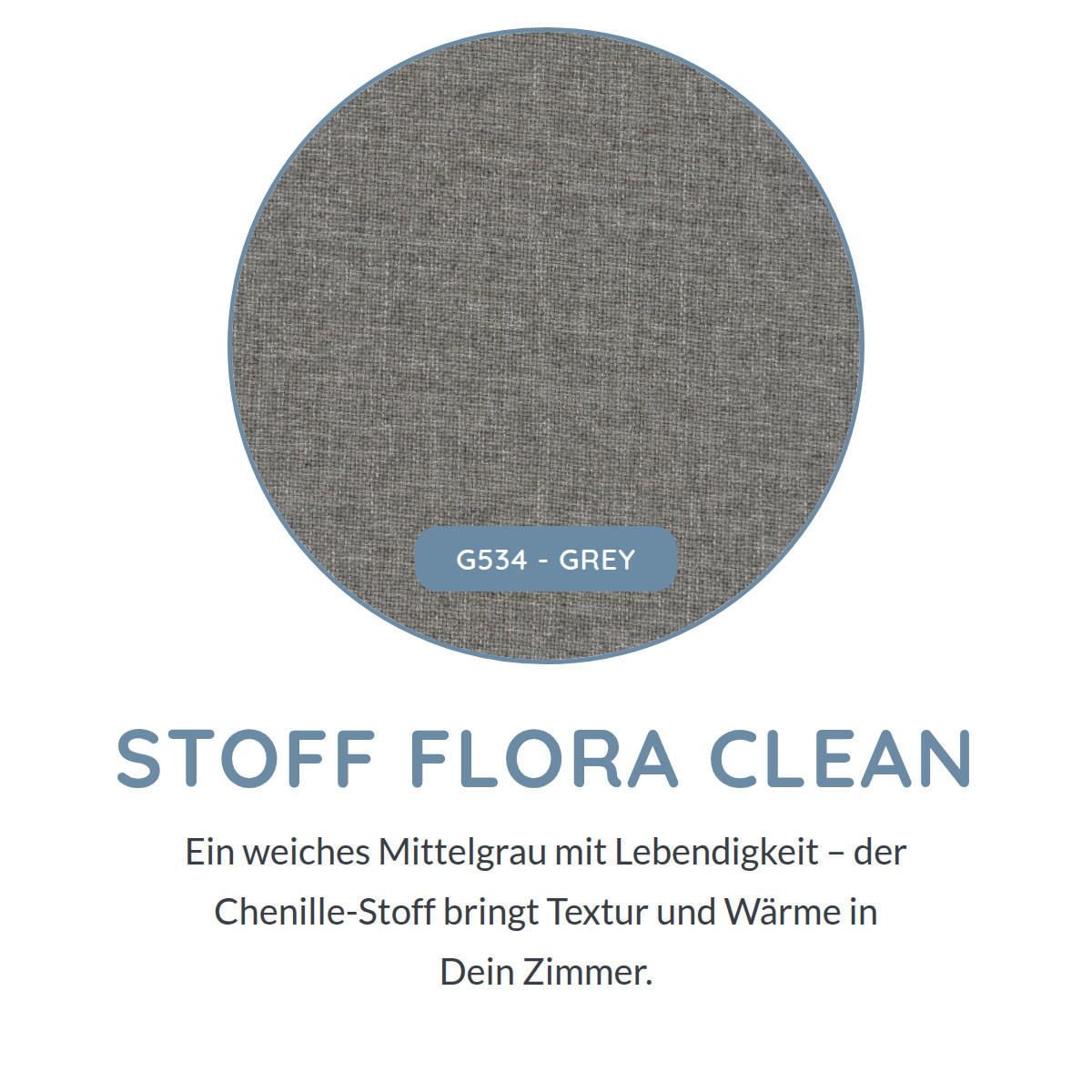 2,5-SITZER Karlstad Chenille Grau verstell. Kopfstützen B 194 cm - Hellgrau, Kunststoff/Textil (194/84/100cm) - foamnova