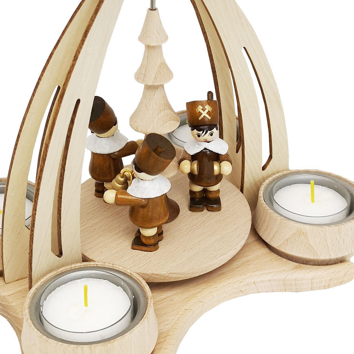 TISCH-PYRAMIDE Bergleute 14/18/24 cm - Multicolor, Holz (0.1/24/0.1cm) - Dekoteam24