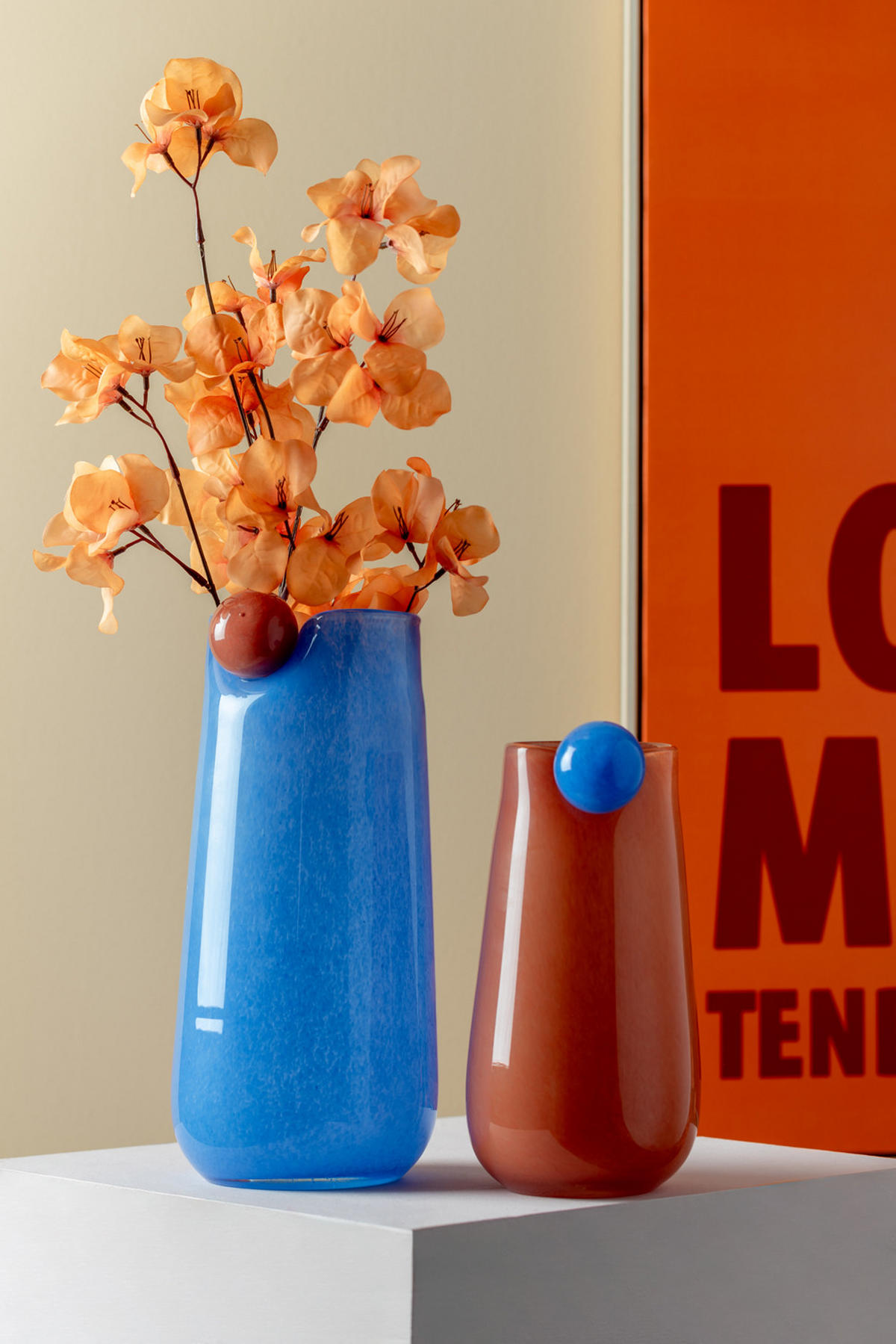VASE Bolita 15/15/25 cm - Orange, Glas (15/25cm) - Present Time