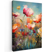 LEINWANDBILD Blumen - Aquarell - Kunst - Botanisch - Natur 40x60 cm - Orange, Textil (40/60cm) - MuchoWow