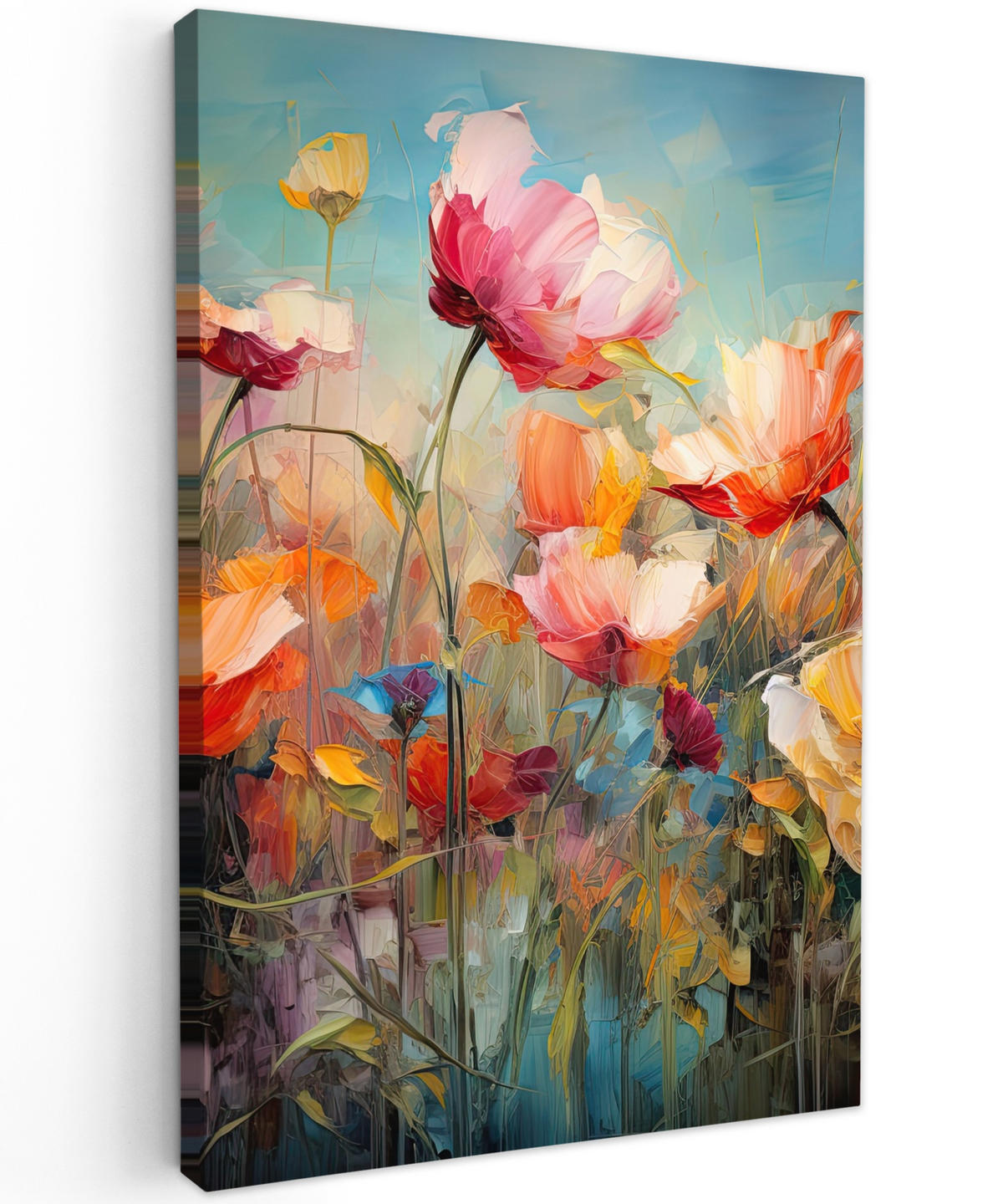 LEINWANDBILD Blumen - Aquarell - Kunst - Botanisch - Natur 40x60 cm - Orange, Textil (40/60cm) - MuchoWow