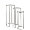 TISCH LEO - Metall - Silber - 3er Set - Silberfarben, Metall (35.5/35.5/80.5cm) - J-Line