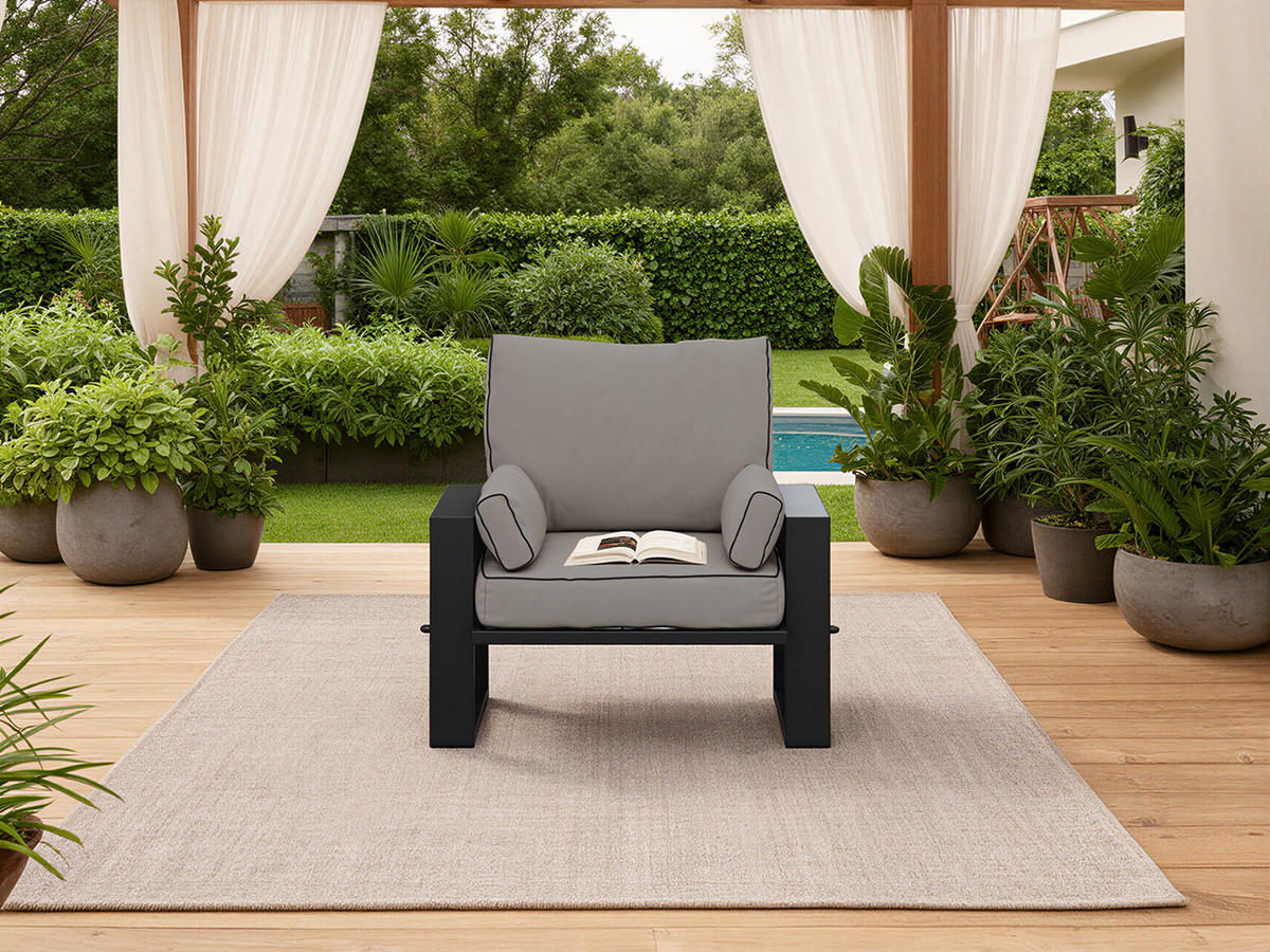 GARTENSESSEL Elba - Grau - Grau, Textil (98/90/87cm) - MKS