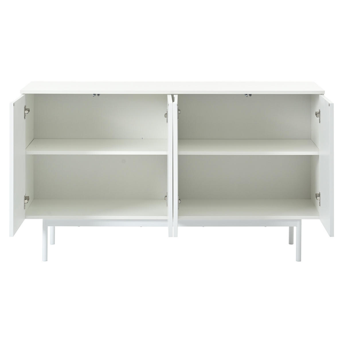 SIDEBOARD aus MDF mit 4 Türen und verstellbaren Einlegeböden Weiß - Weiß, Holzwerkstoff (140/80/42cm) - Modenvie