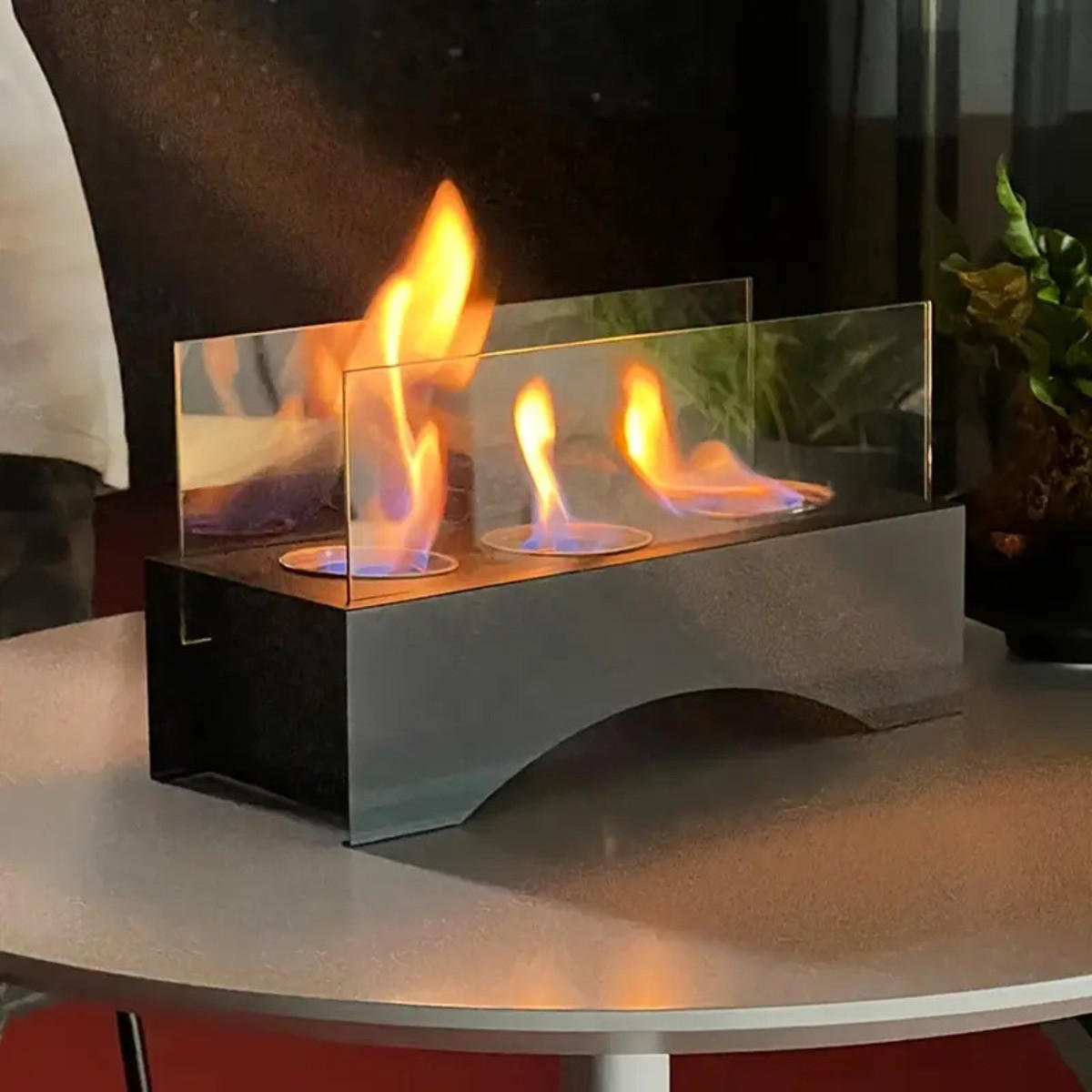 BIOETHANOL-KAMIN Schwarz 32/13.5/17.5 cm - Schwarz, Metall (13.5/17.5/32cm) - Authentics