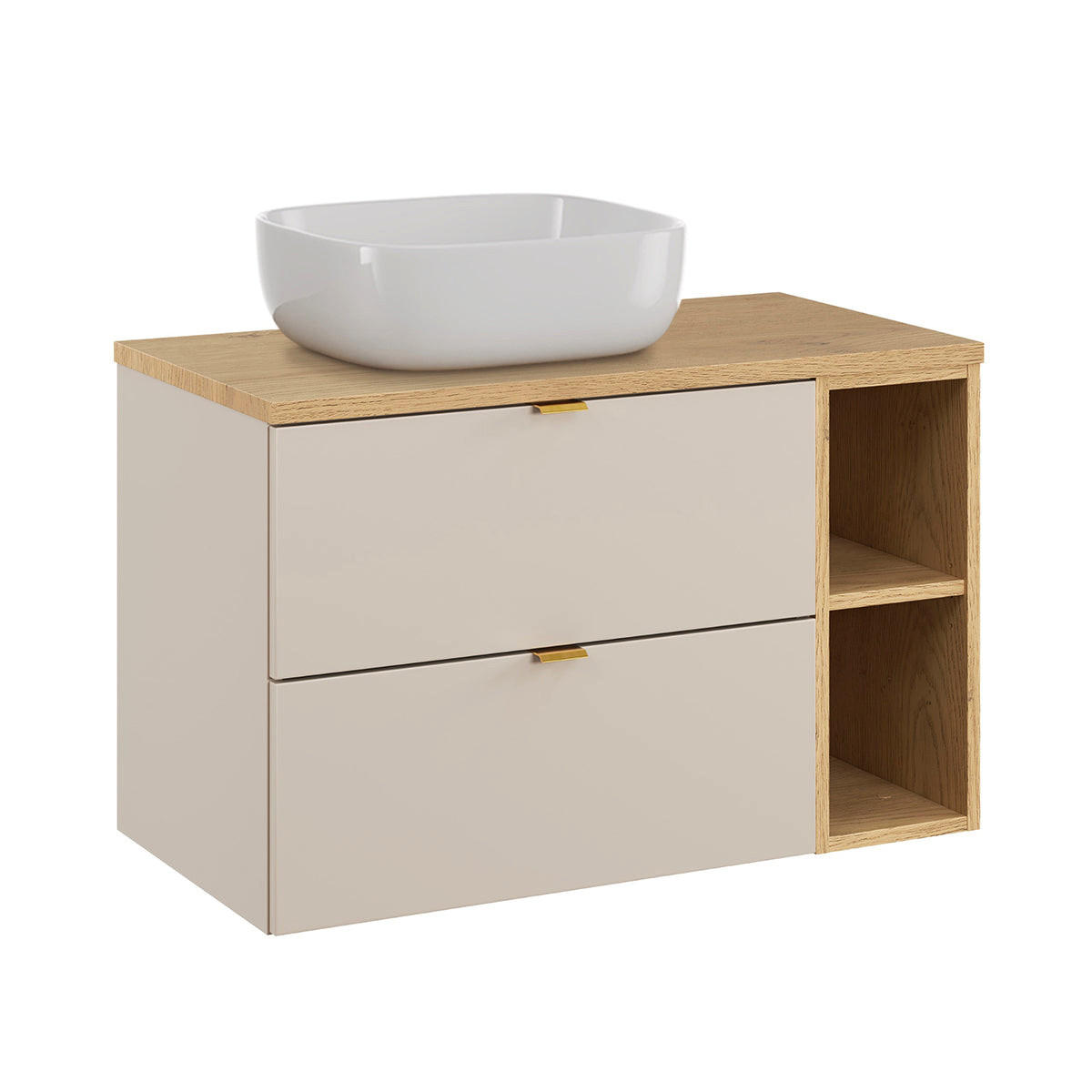 WASCHTISCH 80.6cm Azel Kaschmir - Beige, Holzwerkstoff (80.6/52/46cm) - Petits-meubles