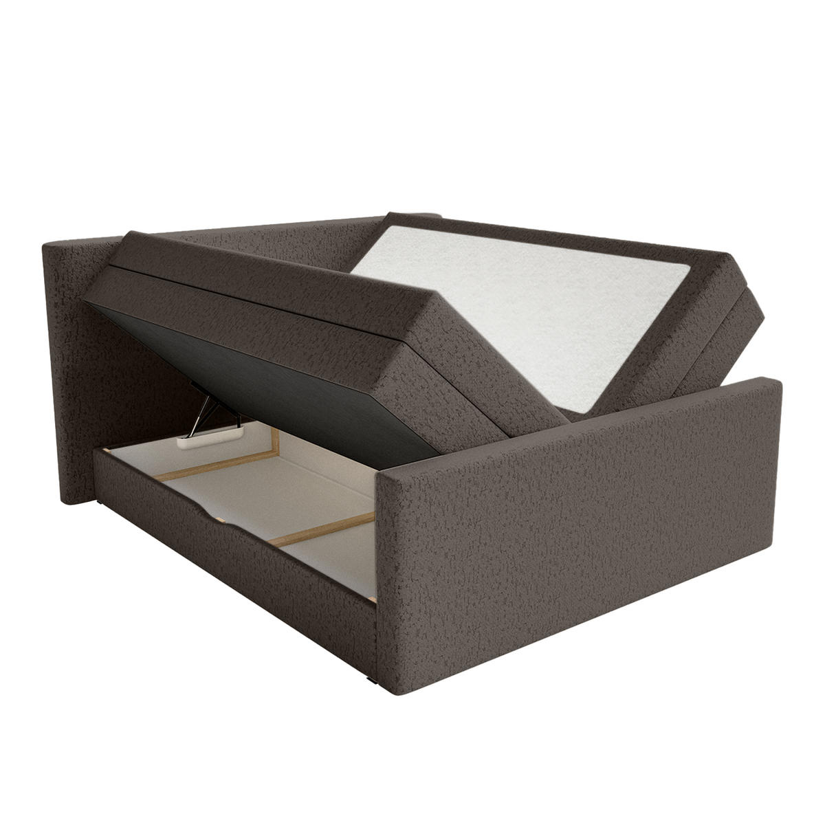 BOXSPRINGBETT Velipoja Premium 140x200 cm, Braun - Braun, Textil (140/200cm) - Fedve