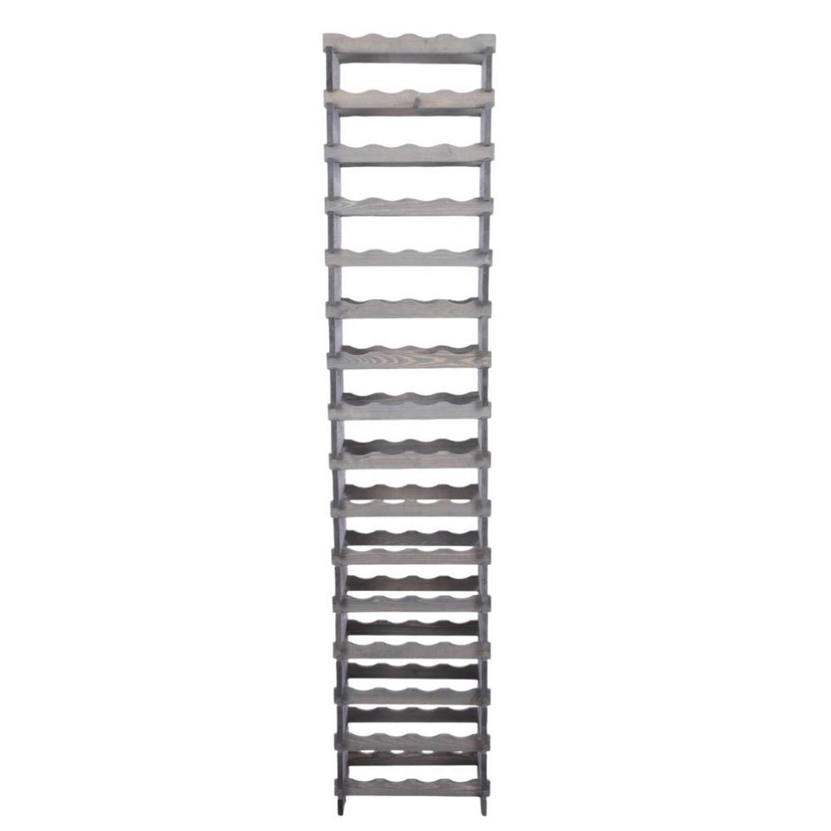 WEINREGAL VINOTECA FLEX PRO HxBxT 219x46x28cm 64 Flaschen auf 16 Ebenen Grau - Grau, Holz (46/219/28cm) - PROREGAL