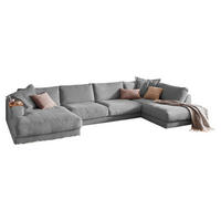 WOHNLANDSCHAFT MADELINE Grau Cord - Schwarz/Grau, Kunststoff/Textil (425/86/224cm) - KAWOLA