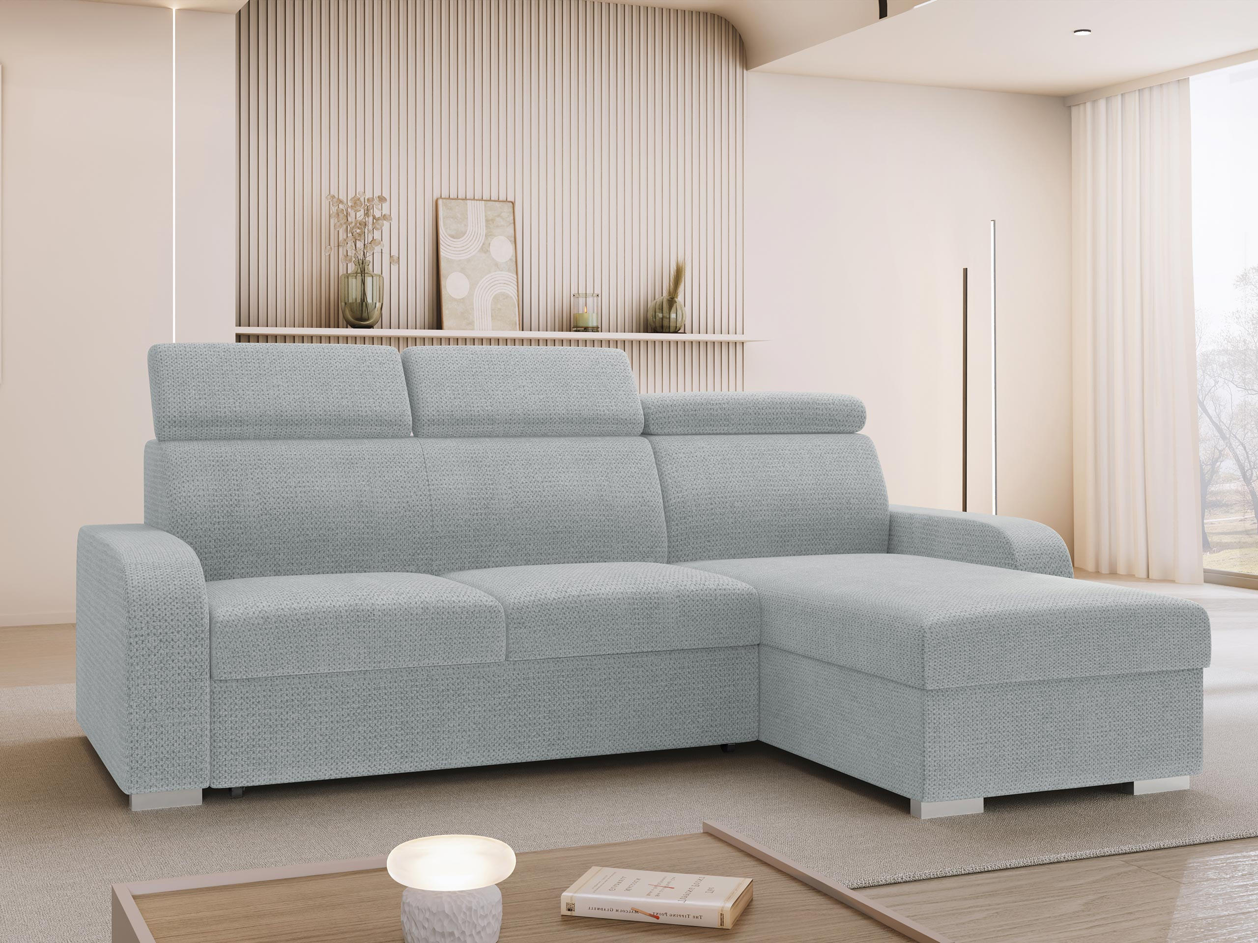 Thumbnail - Mirjan24 Ecksofa, Hellgrau, Textil, Kiefer, 5-Sitzer, L-Form,L-Form, 235x170 cm, Wohnzimmer, Sofas & Couches, Wohnlandsc...