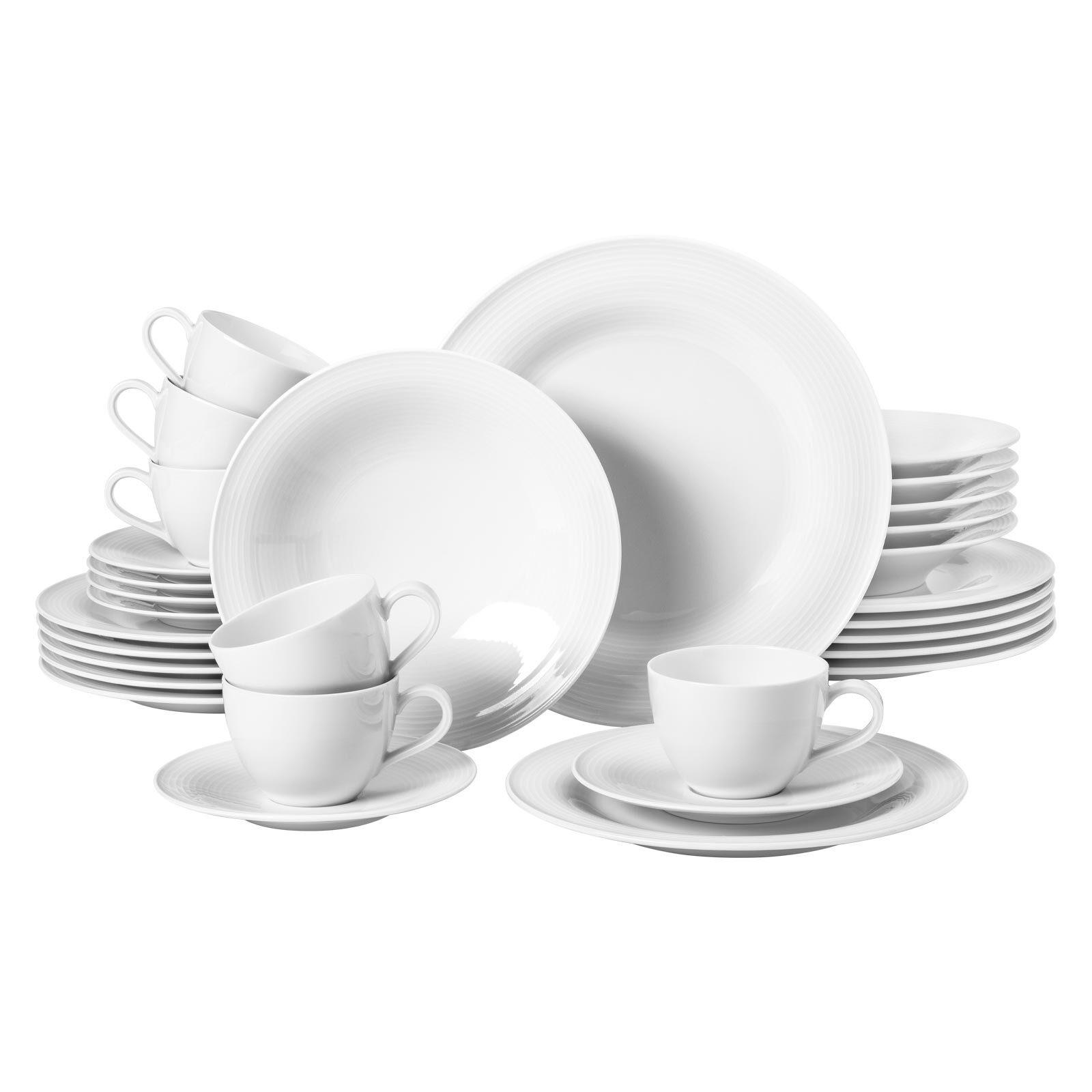 KOMBISERVICE Beat Weiß weiß 30er Set - Weiß, Keramik (31.2/36.9/36.5cm) - Seltmann Weiden