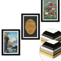 WANDBILDER 3er-Set - 20x30 cm Schwarzer Rahmen - Japanische Natur, Japandi-Kultur - Schwarz, Kunststoff (20/30cm) - ArtPrintCave