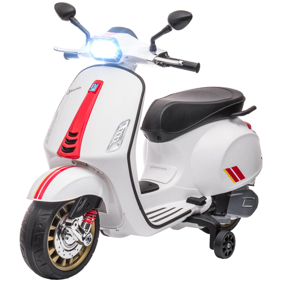 ELEKTRO-KINDERAUTO DE-13035 Stützräder Weiß - Weiß, Kunststoff (107/47/73cm) - ComfortXL