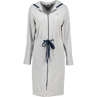 BADEMANTEL DAMEN KURZMANTEL MIT KAPUZE ACTIVE 821 GRAU-MELANGE-NAVY - 71 - Grau, Textil (XSnull) - Cawoe