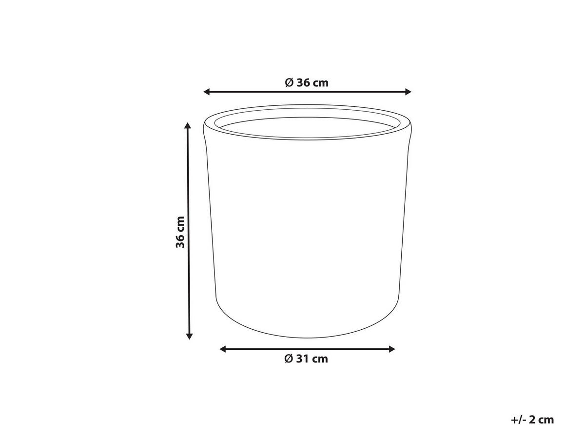 BLUMENTOPF goldbraun rund 36/36/36 cm Voula - Braun, Naturmaterialien (36cm) - Beliani