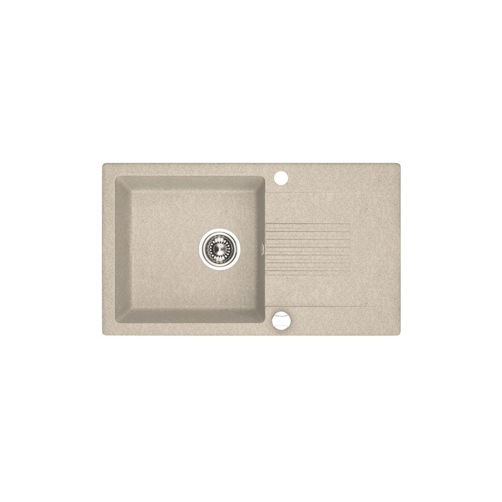 EINBAUSPÜLE Celia Beige, Einzelbecken, 44/76/18,5 cm - Beige, Stein (44/18.5/76cm) - bad land