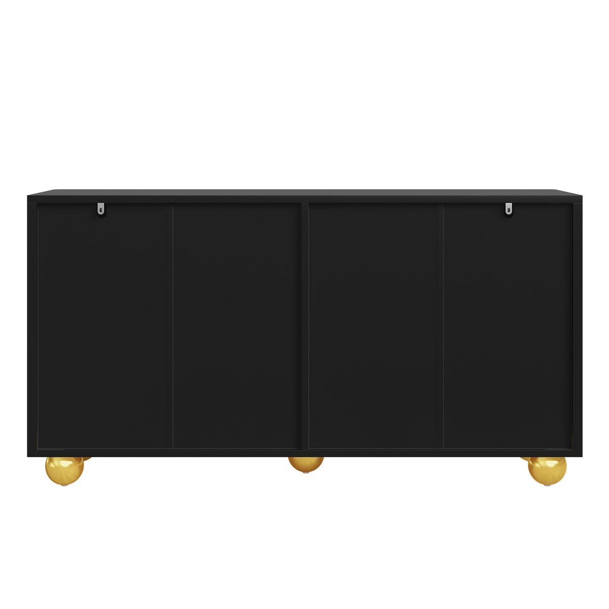 SIDEBOARD DE-37537 140/40/74 cm mit 4 Türen Schwarz - Schwarz, Holzwerkstoff (140/74/40cm) - ComfortXL