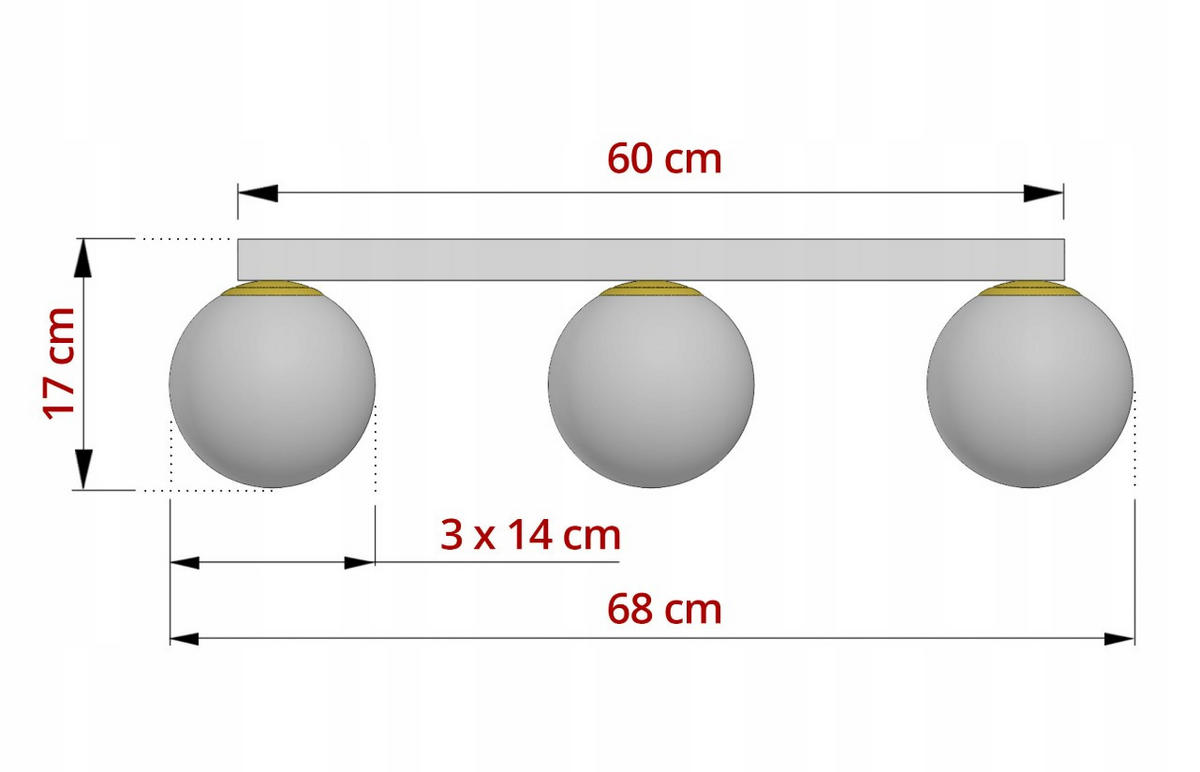 DECKENLEUCHTE ECRU II - Beige/Goldfarben, Glas/Metall (14/68/17cm) - kiki design