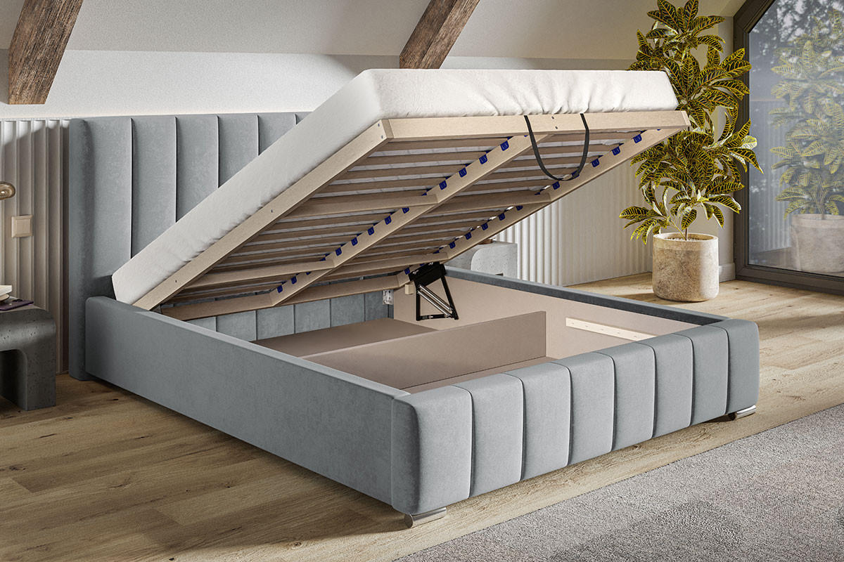 BETT Grafit BEN 10 Mit Bettkasten 180x200 cm - Graphitfarben, Textil (180/200cm) - Sepro Meble