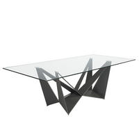 ESSTISCH Rechteckig Schwarz Kristall 240/120/75 cm - Transparent/Schwarz, Metall (120/240/75cm) - ANGEL CERDA