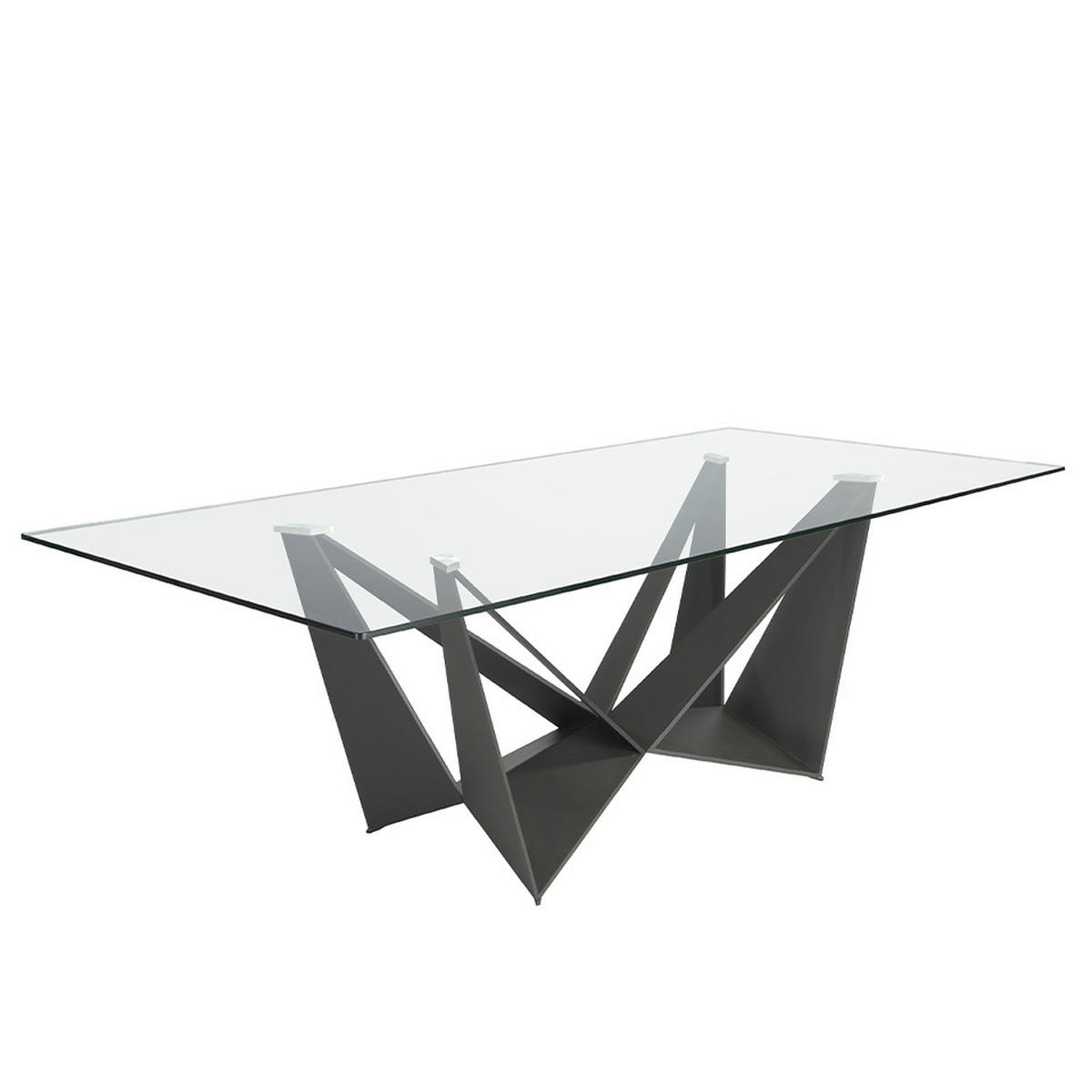 ESSTISCH Rechteckig Schwarz Kristall 240/120/75 cm - Transparent/Schwarz, Metall (120/240/75cm) - ANGEL CERDA