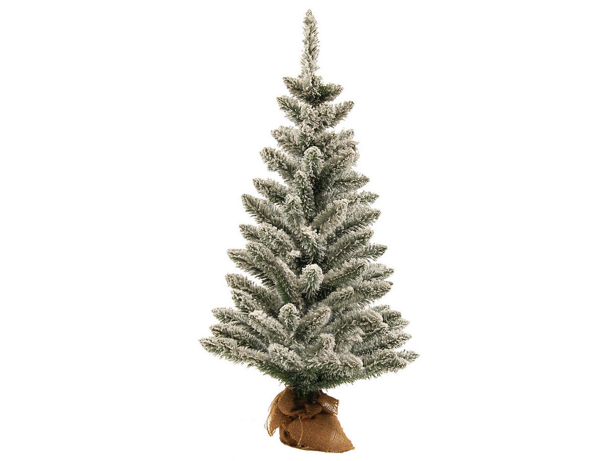 LAALU WEIHNACHTSBAUM geschmückt künstlich POLARGRÜN 60 cm mit LED-BELEUCHTUNG IM TOPF - Silberfarben/Weiß, Kunststoff (60cm) - LAALU