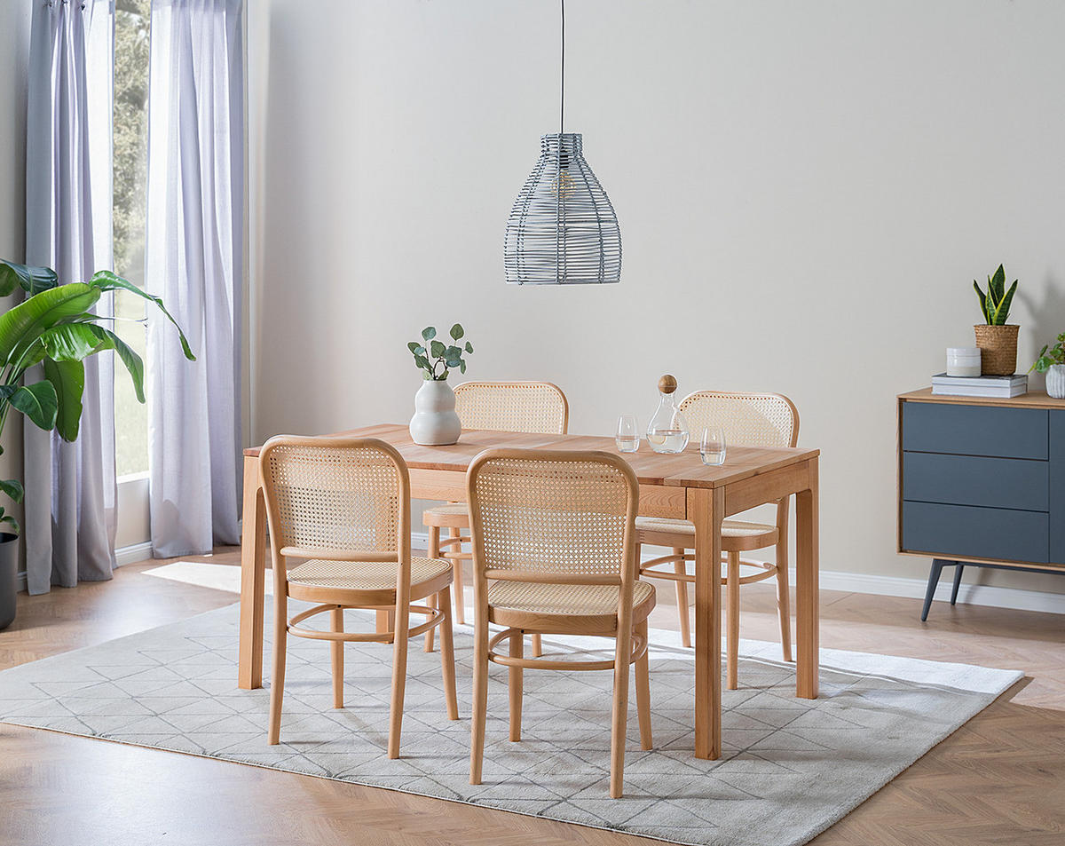 ESSTISCH - Massivholz - Buchefarben, Holz (80/120/75cm) - home24