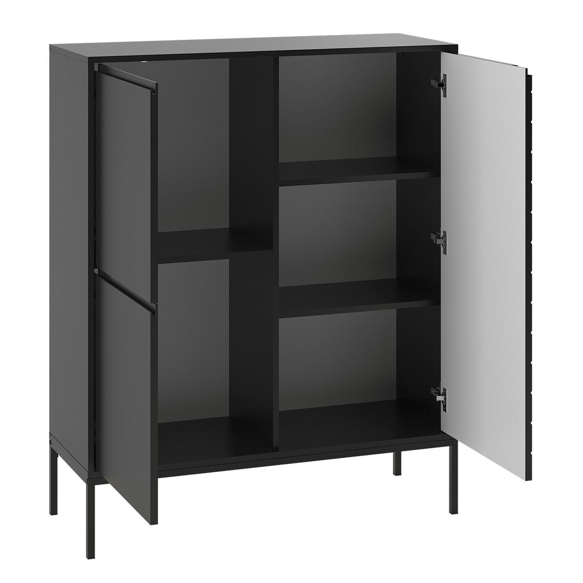 SIDEBOARD Daria Schwarz - Schwarz, Holzwerkstoff (102/145/39cm) - Petits-meubles