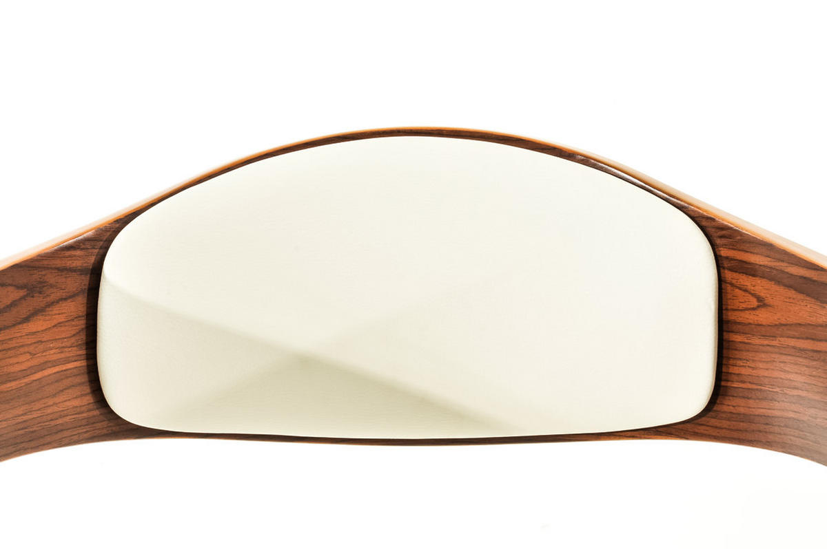 BARHOCKER 2er Set Nadan Kunstleder Walnuss/weiß - Weiß, Leder/Metall (50/88/48cm) - DELUKE