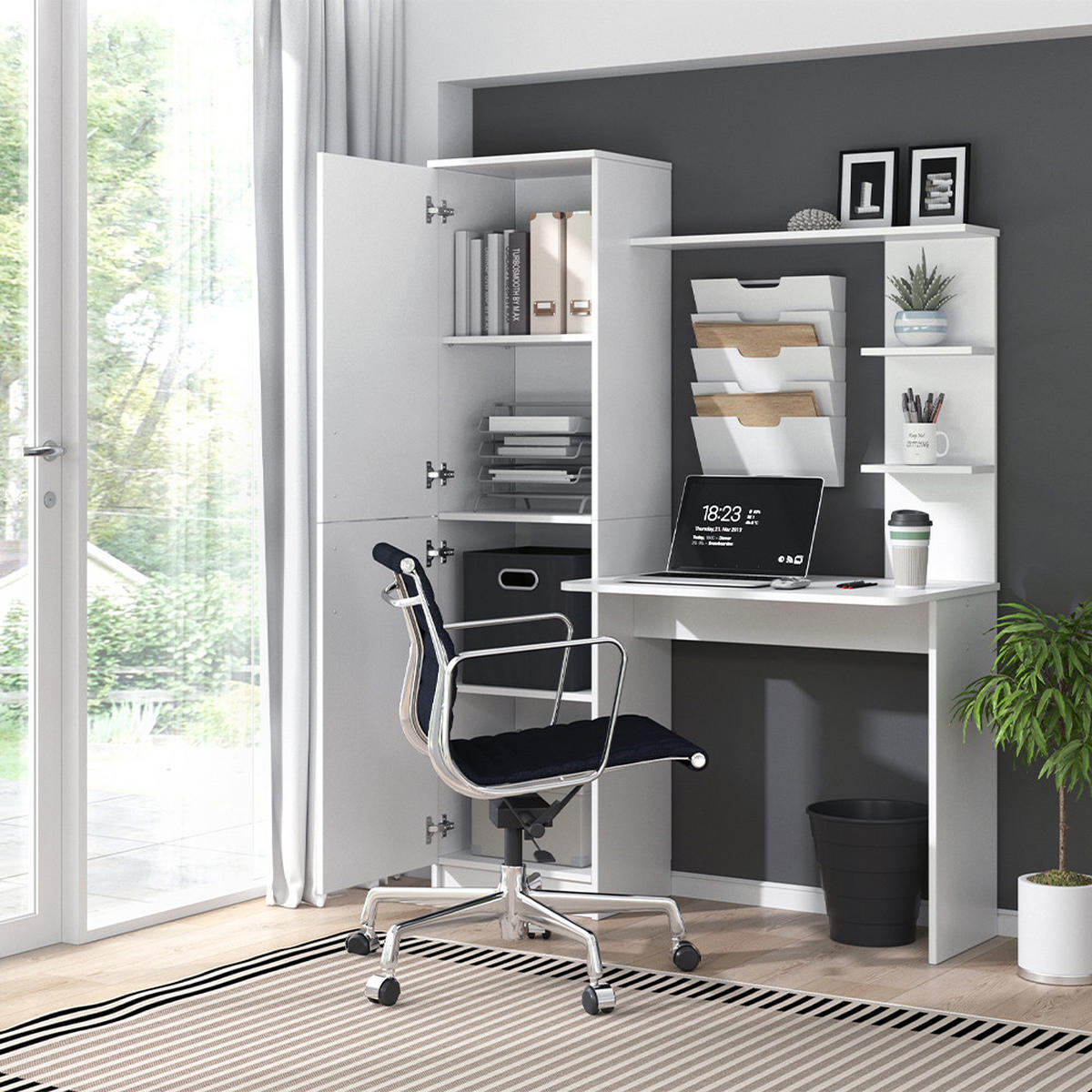 SCHREIBTISCH Tessa Weiß 122.9 x 52 cm - Weiß, Holzwerkstoff (52/122.9/168.5cm) - Vicco