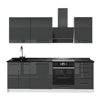 KÖK Fame-Line, Antracit högblank/Vit, 230 cm, AP Antracit - Vit/Svart högglans, Träbaserade material (230/206.8/60cm) - Vicco