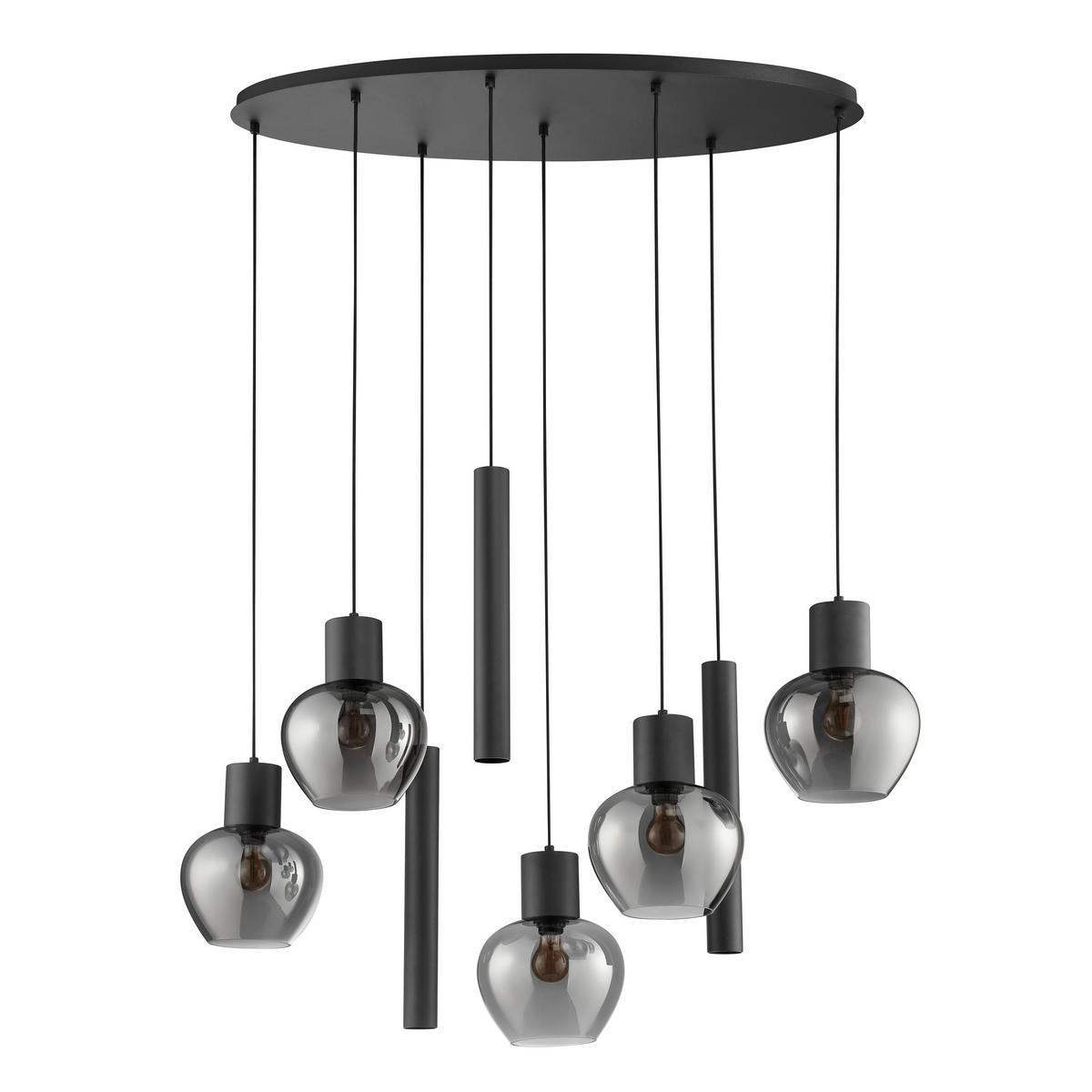 LED DECKENLEUCHTE Ligari Schwarz/Rauchglas 48/126/150 cm - Multicolor, Kunststoff (48/126/150cm) - Brilliant