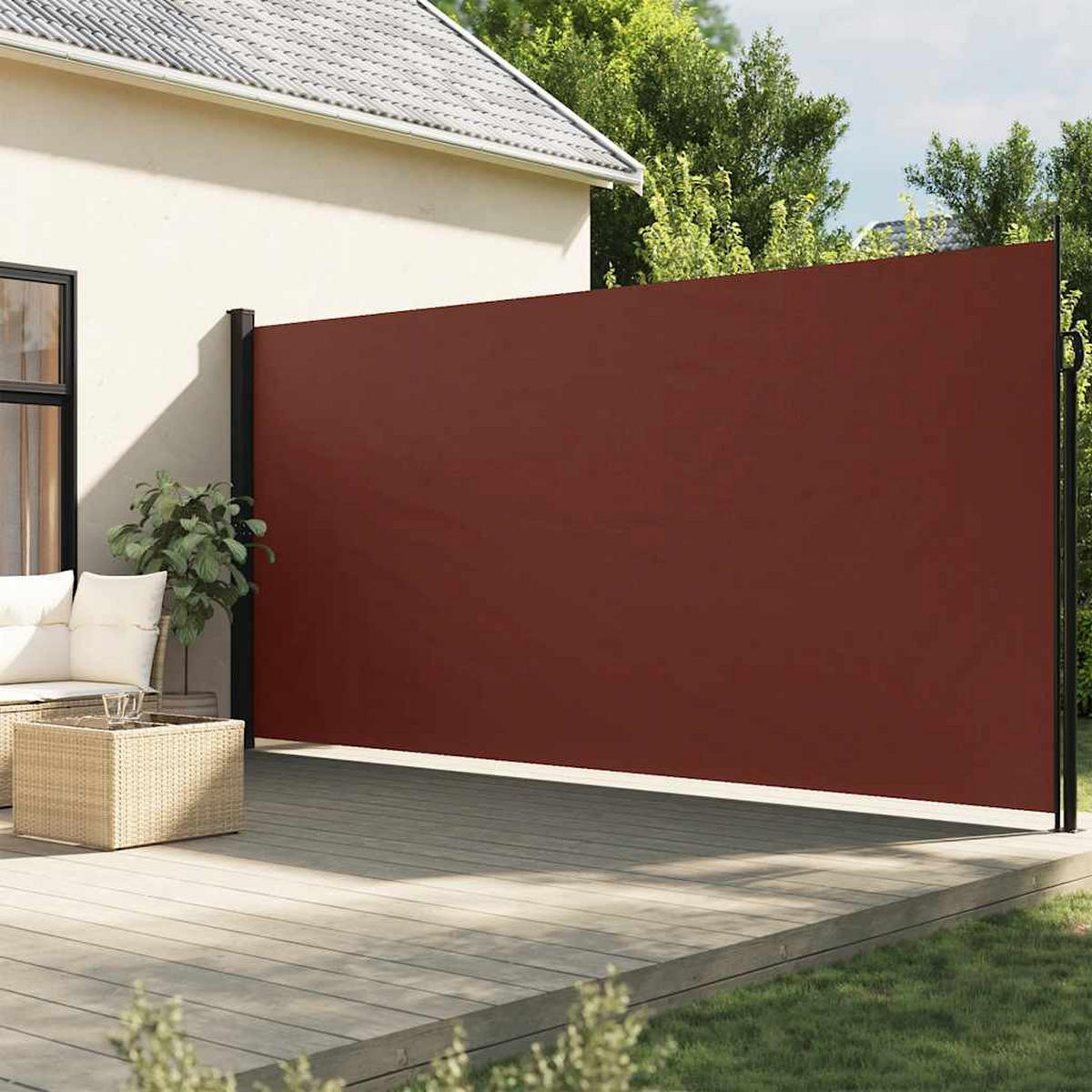 SEITENMARKISE Ausziehbar Braun 220x500 cm - Braun, Textil (500/220/500cm) - furnicato