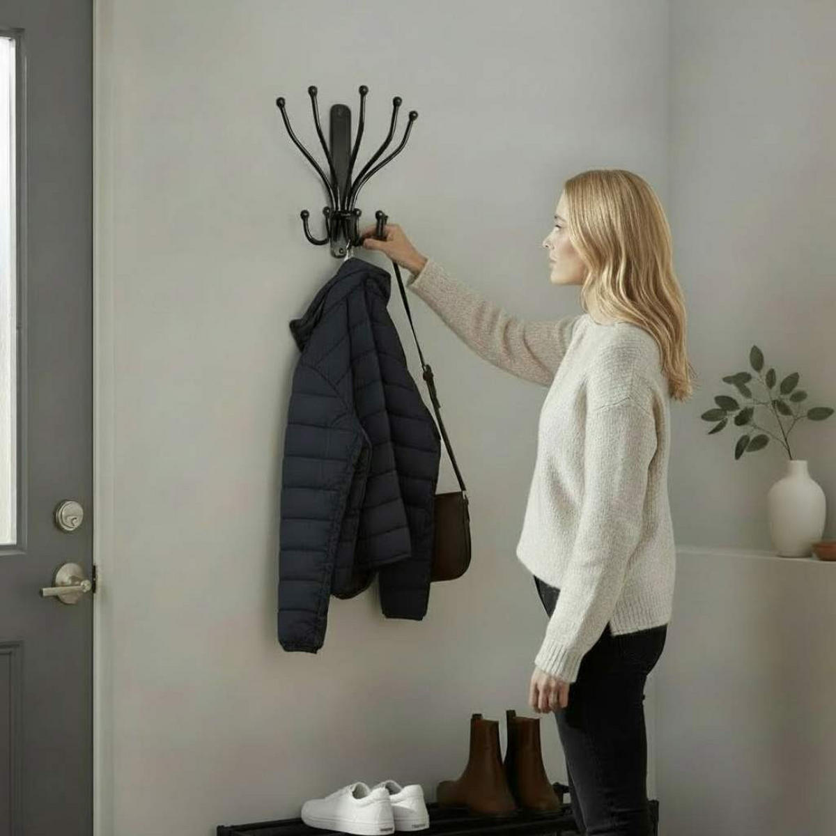 WANDHAKEN Steve Kleiderhaken schwarz - Schwarz, Metall (22/25/10cm) - DanDiBo