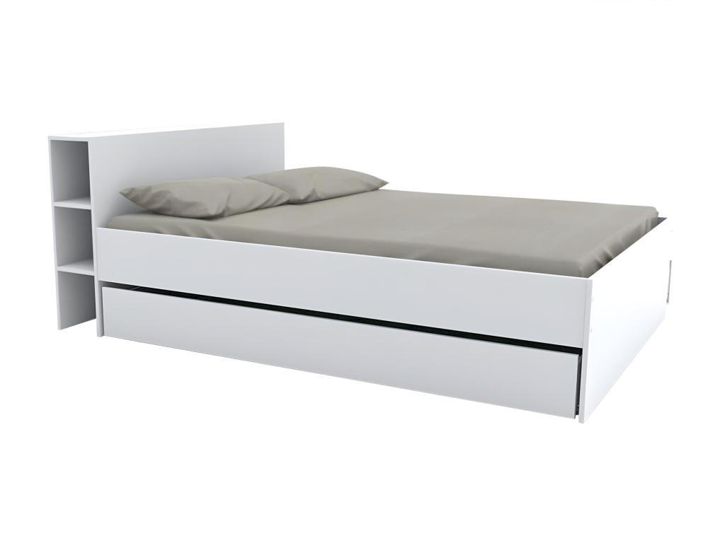 BETT RIGA / Bett 140x190 +2x Schubladen - Weiß - Weiß, Holz/Holzwerkstoff (140/190cm) - Weber Industries