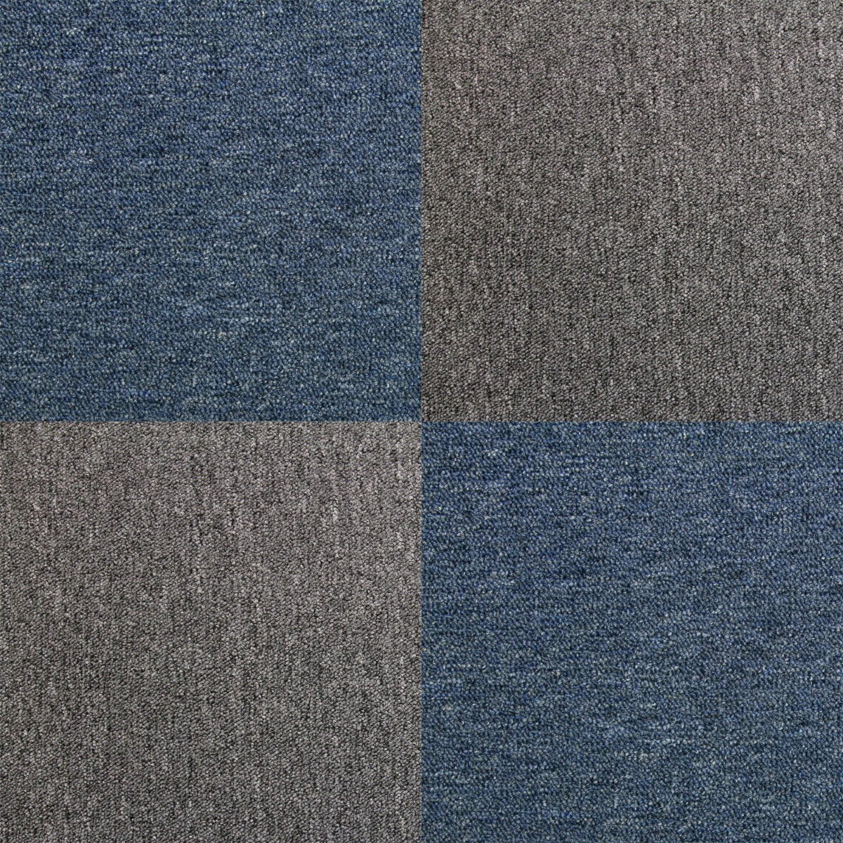 TEPPICHFLIESEN 50 x 50cm Sturmblau & Anthrazit 10m² - Blau, Textil (50/50/1cm) - Monstershop