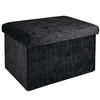 SITZBOX Faltbar mit Samtbezug 49/30/30 cm (Schwarz) - Schwarz, Karton (30/30/49cm) - Intirilife