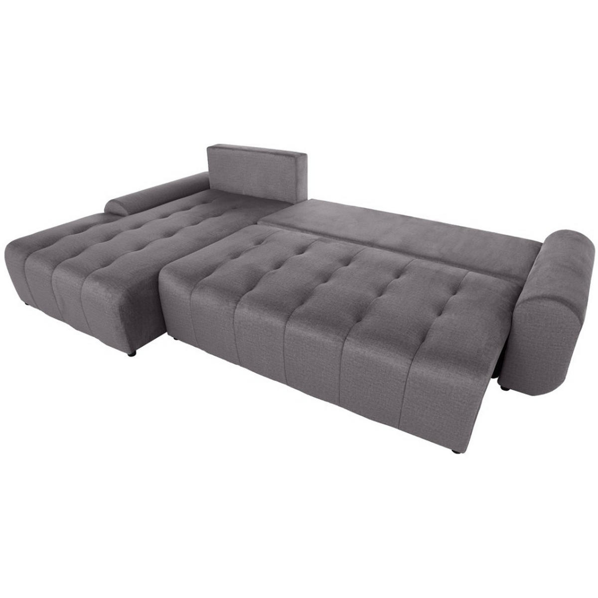 ECKSCHLAFSOFA Costa L Grau rechts - Schwarz/Grau, Kunststoff/Textil (290/169cm) - Beautysofa