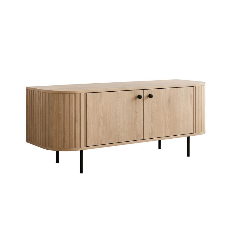 TV-LOWBOARD OVALINE stehend, 123 cm Cremona-Eiche - Eichefarben, Holzwerkstoff/Metall (123/50/42cm) - Idohome