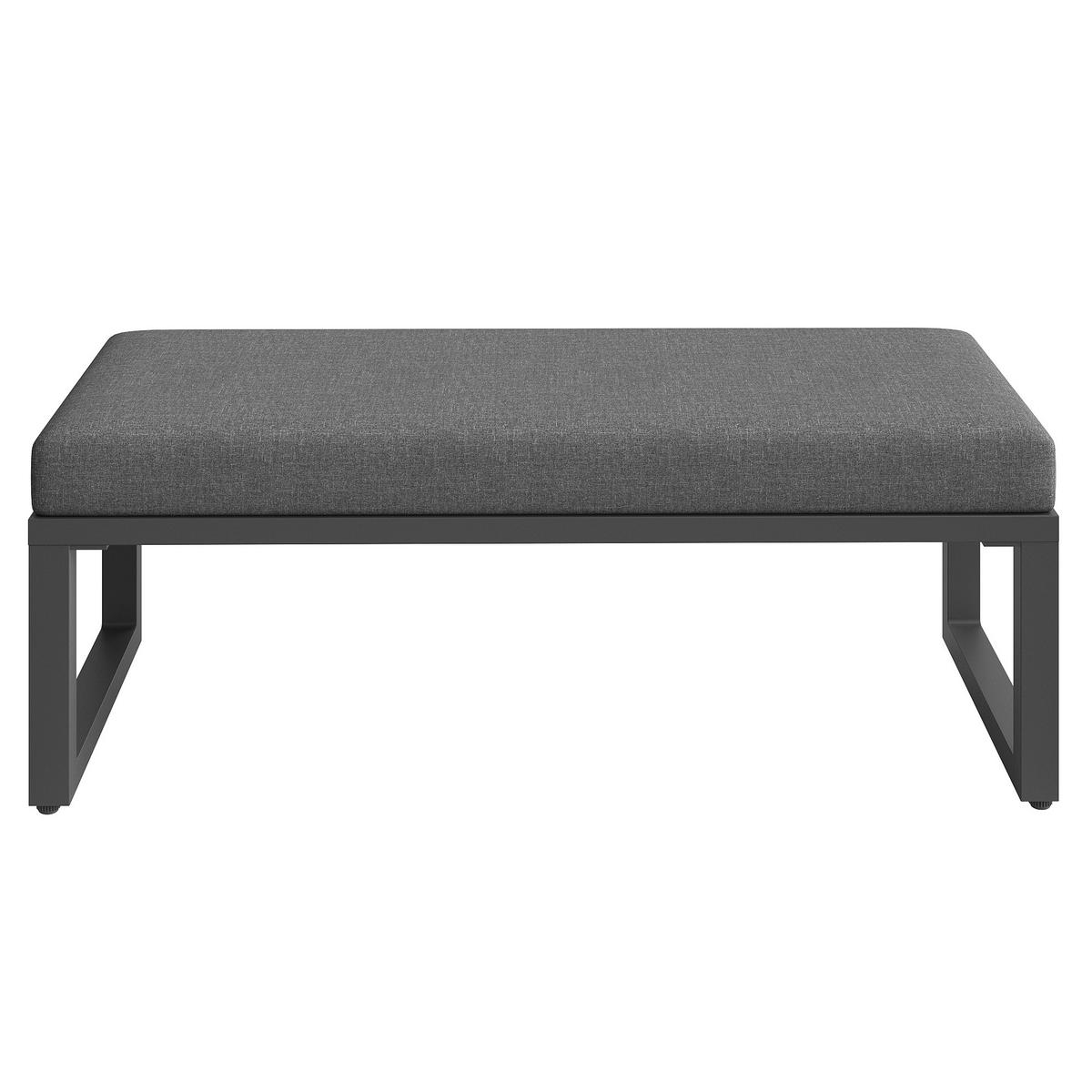 GARTENSETS aus Metall/Glas/Polyester Grau mit abnehmbaren Kissen - Grau, Metall - Modfu