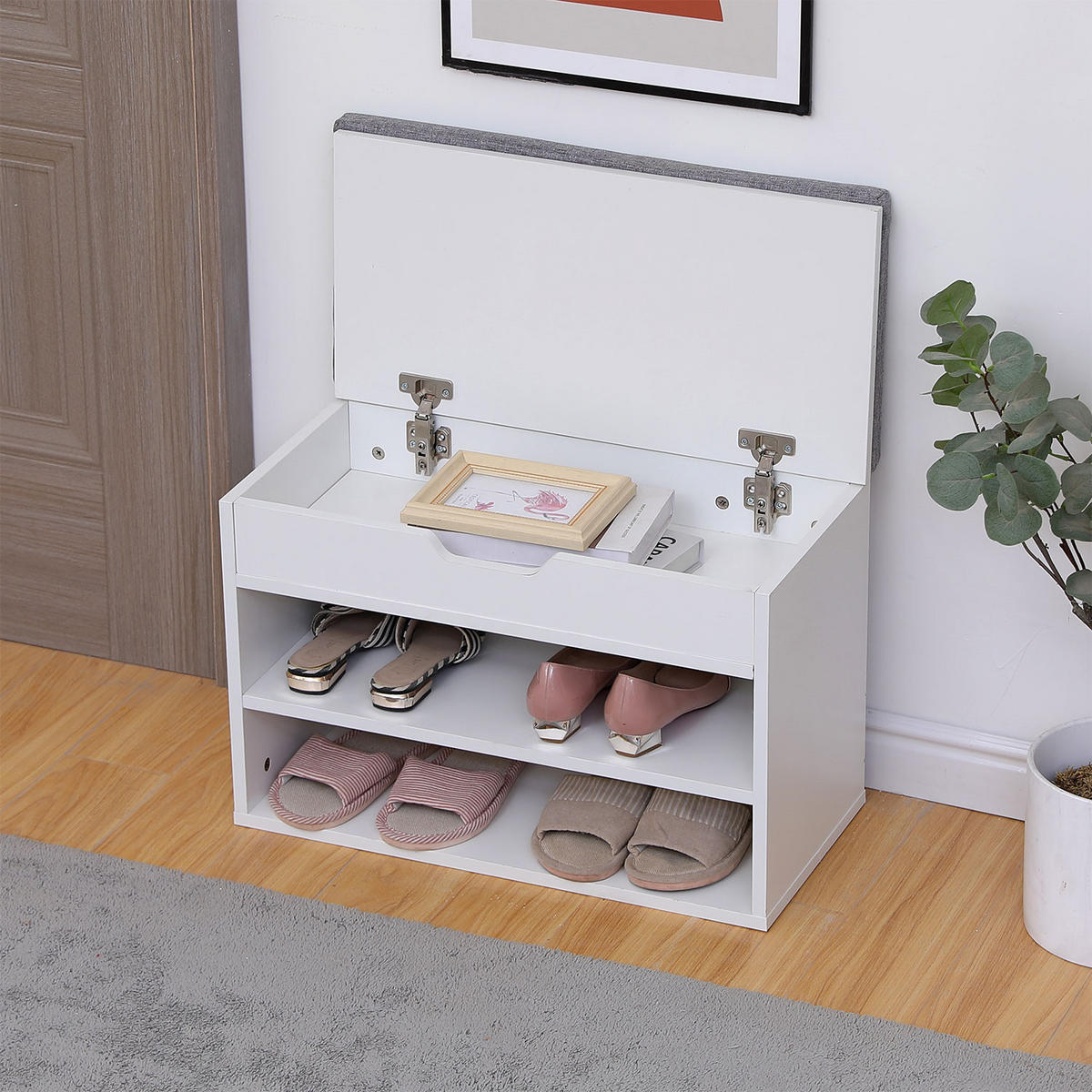 SCHUHMÖBEL Alan Weiß - Weiß, Holzwerkstoff (29.5/42/60cm) - Happy Garden